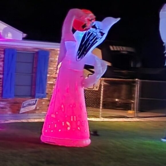 10 FT Ghost with Pumpkin Halloween Blow Up Inflatable Decorations with LED Light - Picture 2 of 8